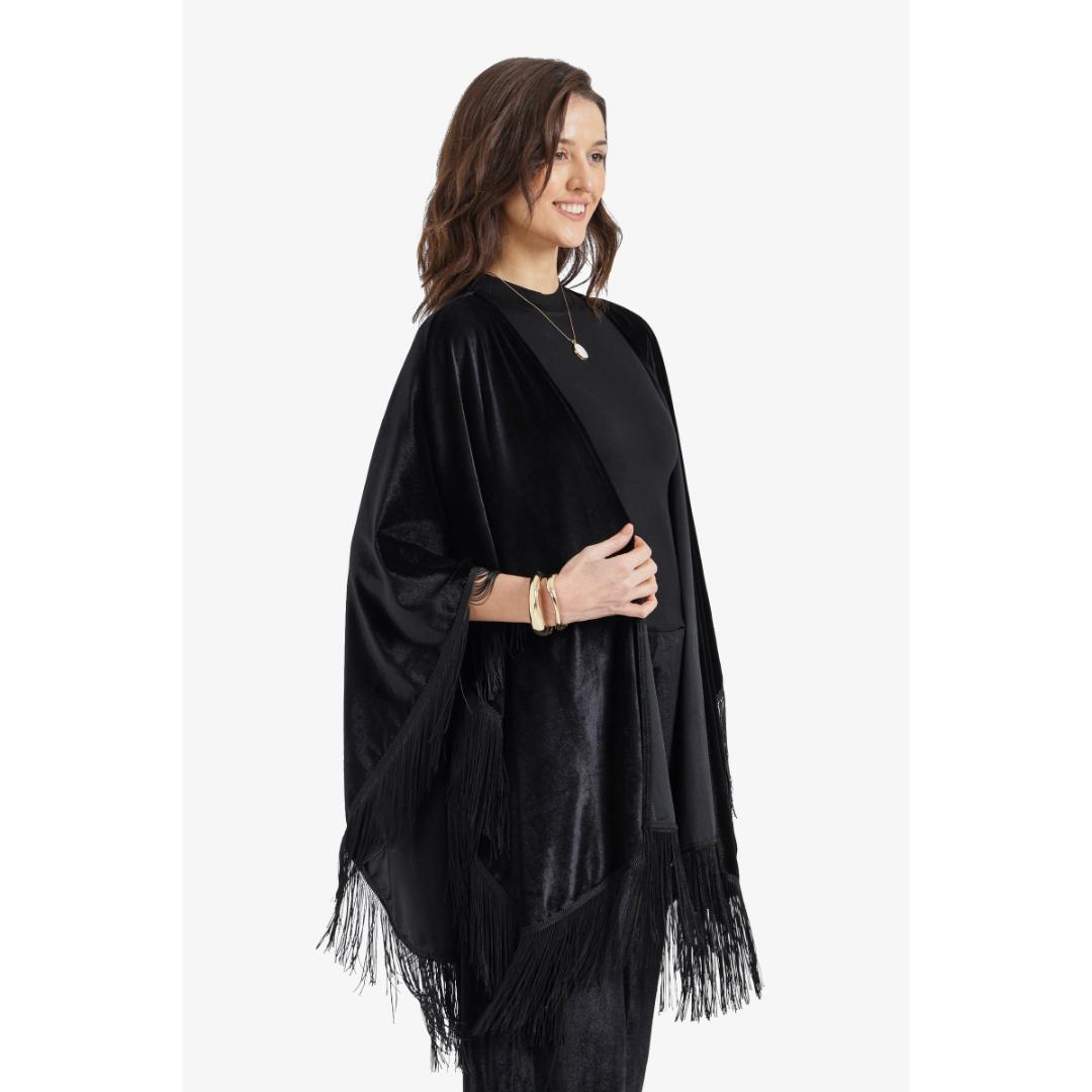 كيمونو مخملي بشراشيب حريمي - 18465