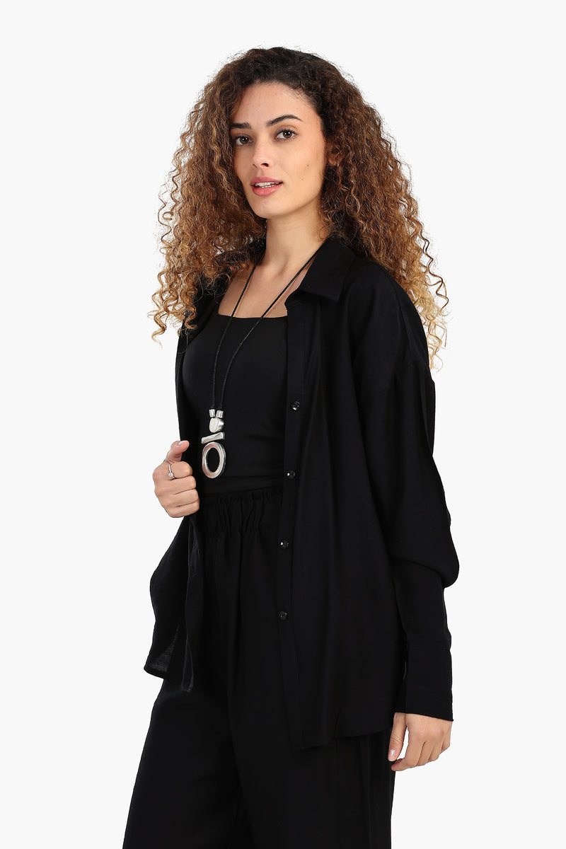 قميص كارينا مريح بأكتاف منسدلة 56667