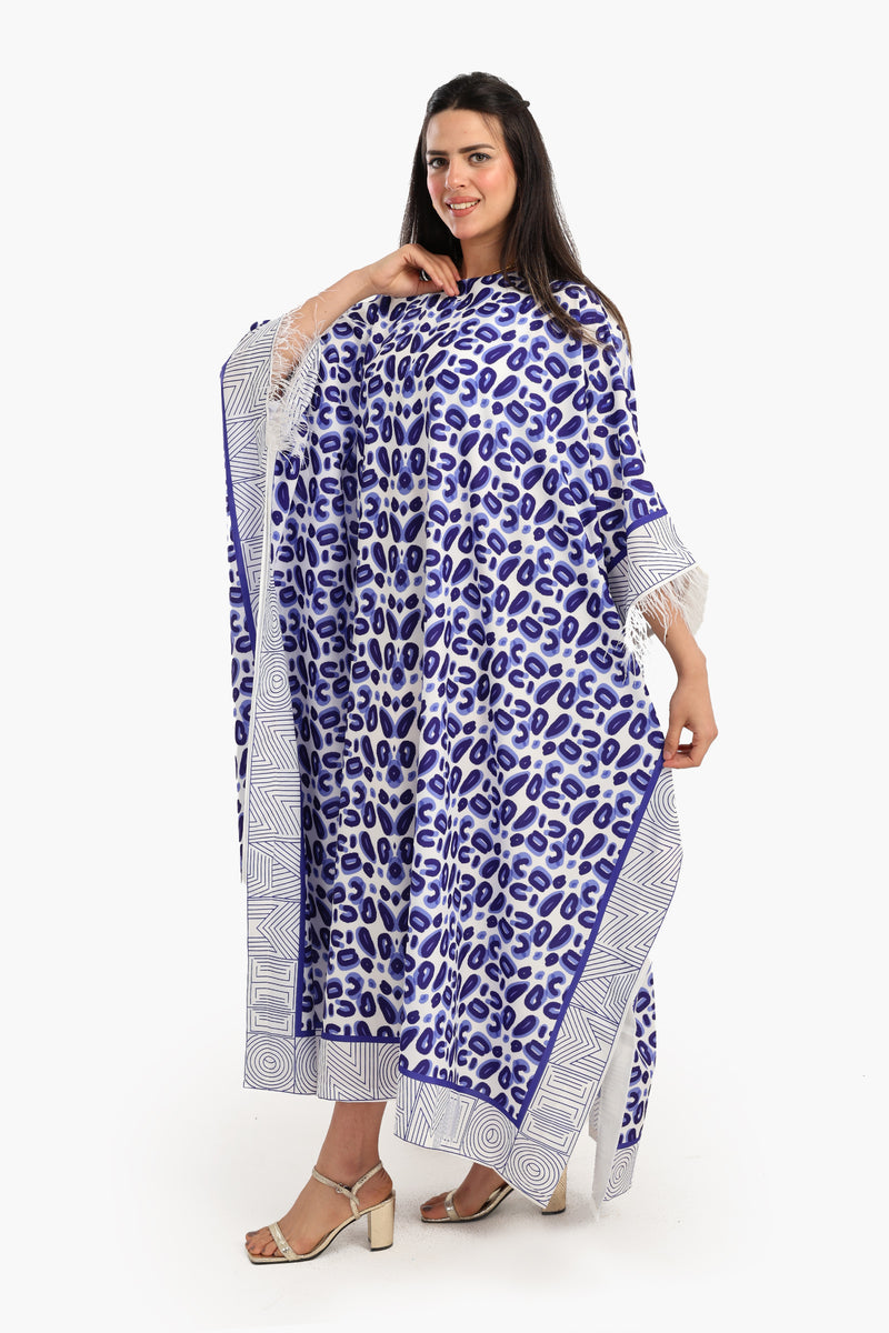 عباية كارينا مطبوعة مزينة بريش 56705