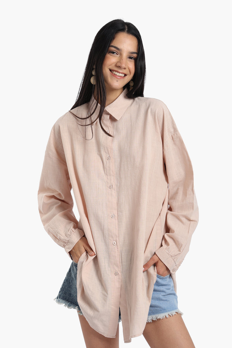 قميص كارينا كتان بكتف واسع 56953