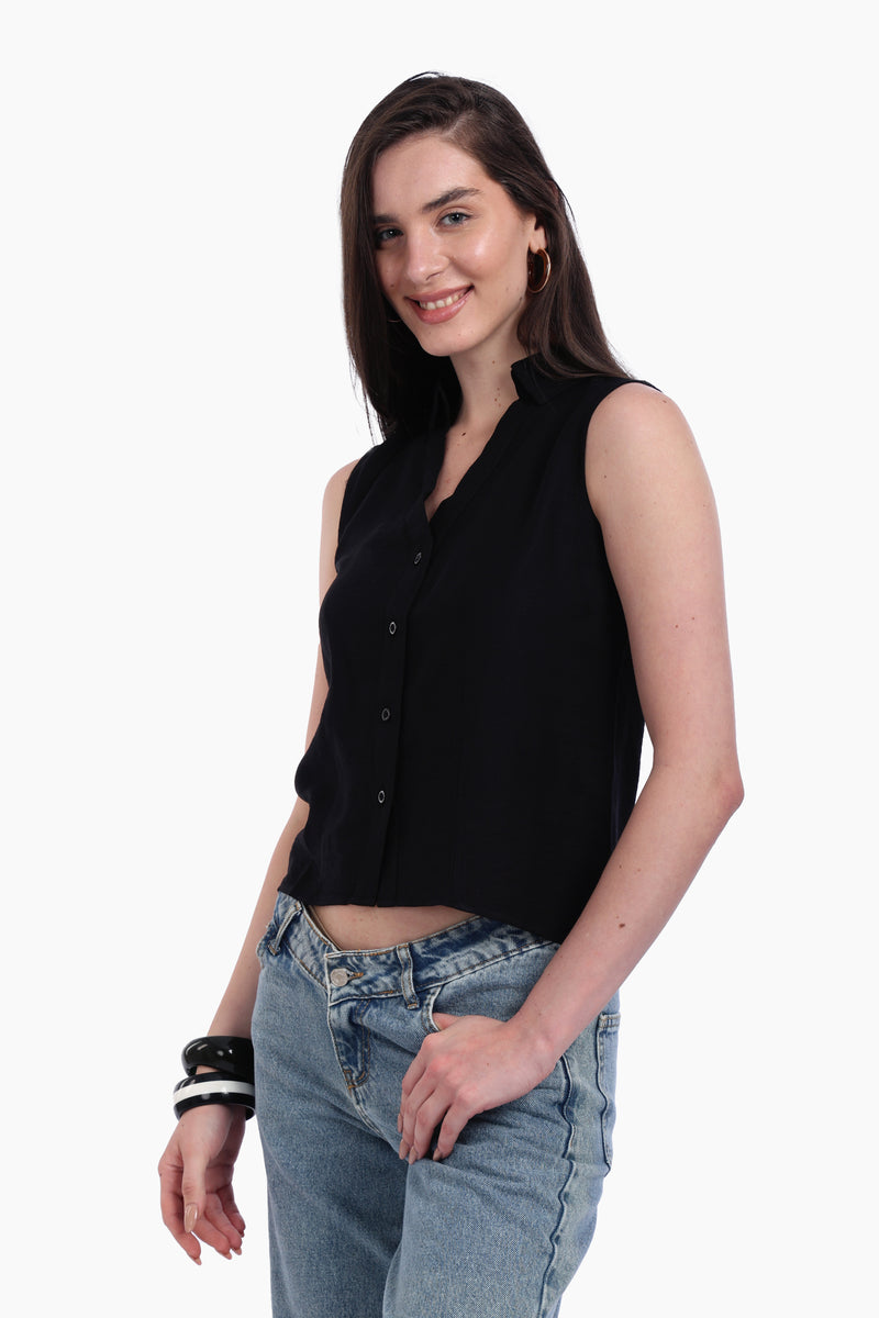 قميص كارينا بدون أكمام وياقة 57265