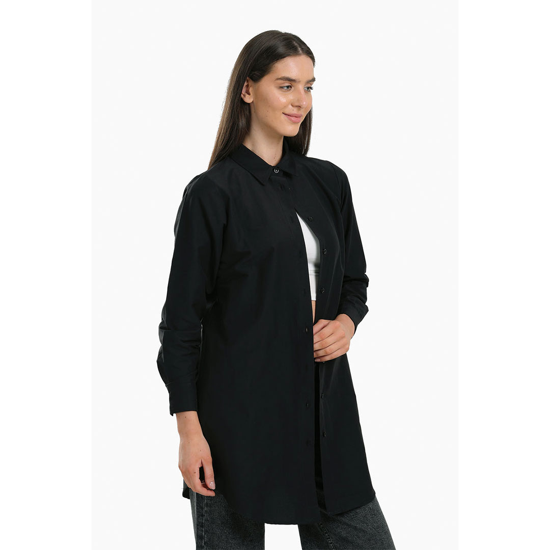 قميص طويل بحافة مستديرة حريمي