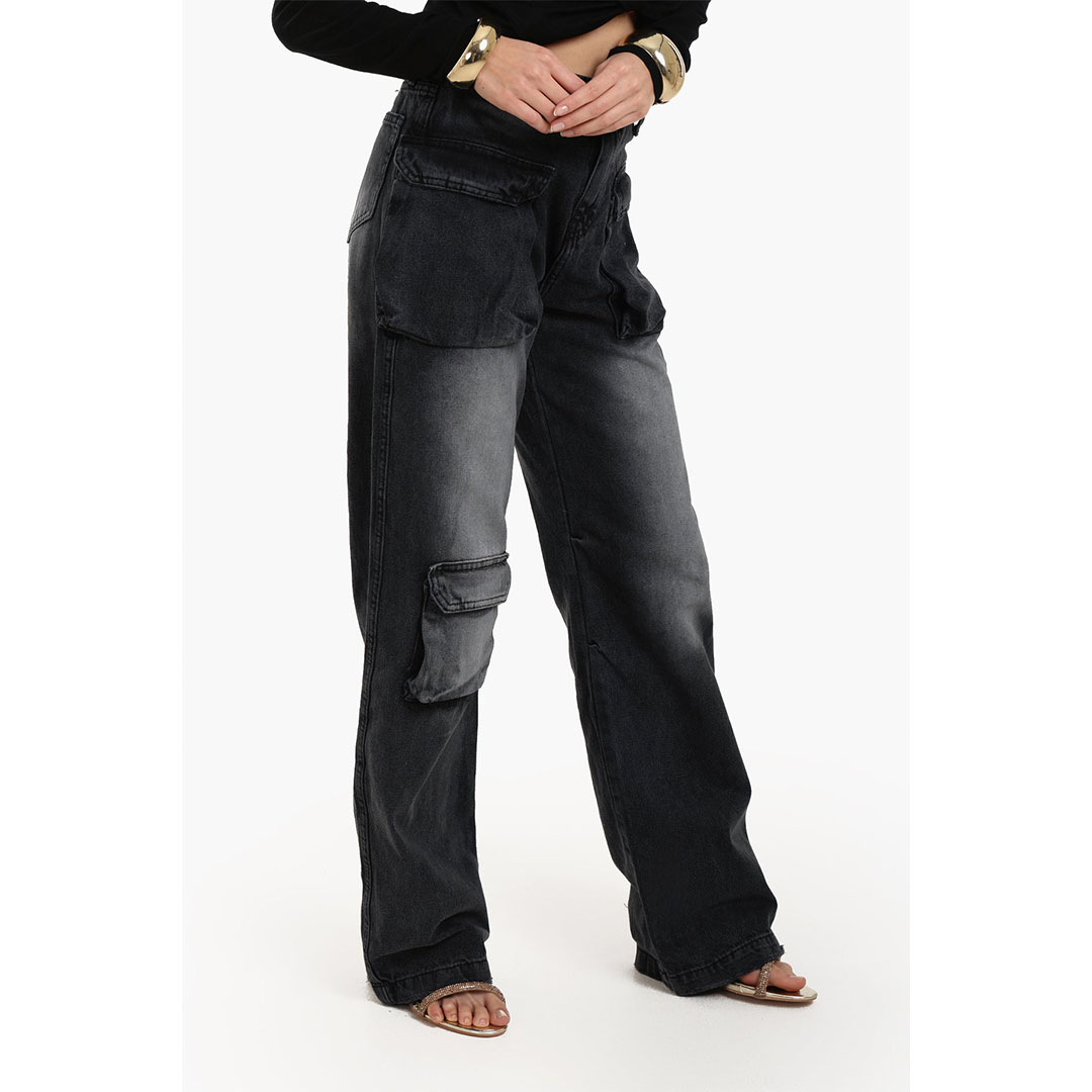 بنطلون جينز كاجوال حريمي من كلو - رمادي