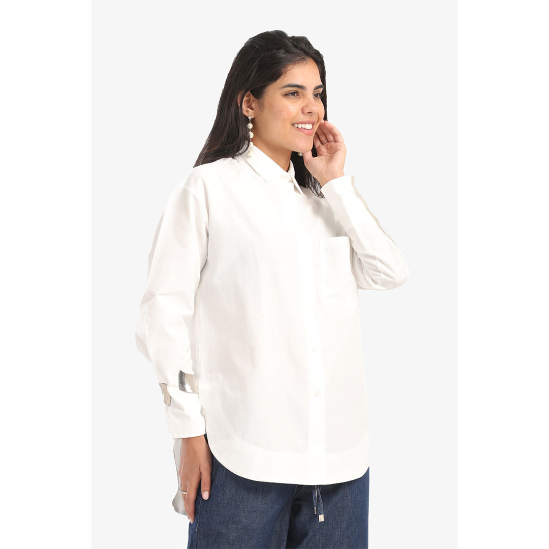 قميص فيسكوز مريح حريمي - أبيض