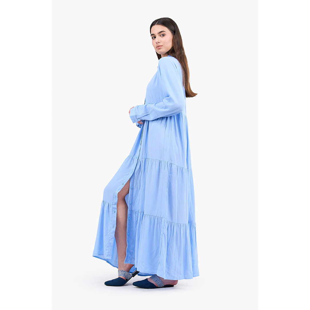 فستان كلاسيكي مريح حريمي - أزرق فاتح