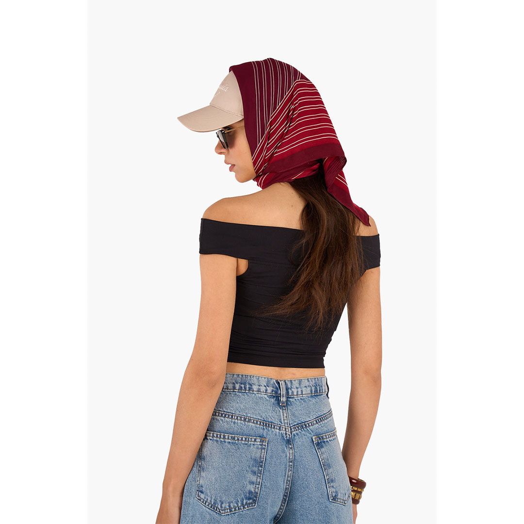 بلوزة قصيرة مكشوفة الكتفين حريمي - أسود