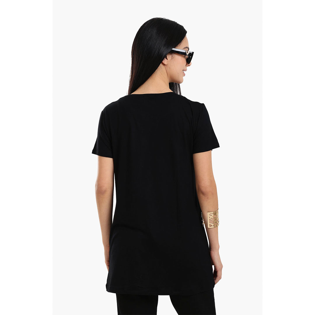 تي شيرت فيسكوز أساسي نصف كم حريمي