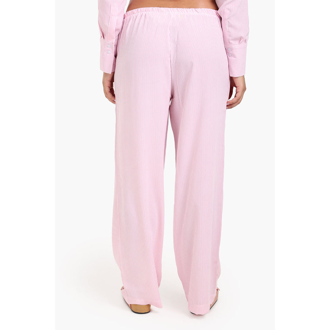 بنطلون مخطط بخصر مطاطي حريمي - روز