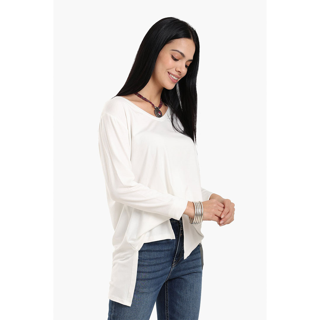 بلوزة فيسكوز بأكمام طويلة حريمي 18024