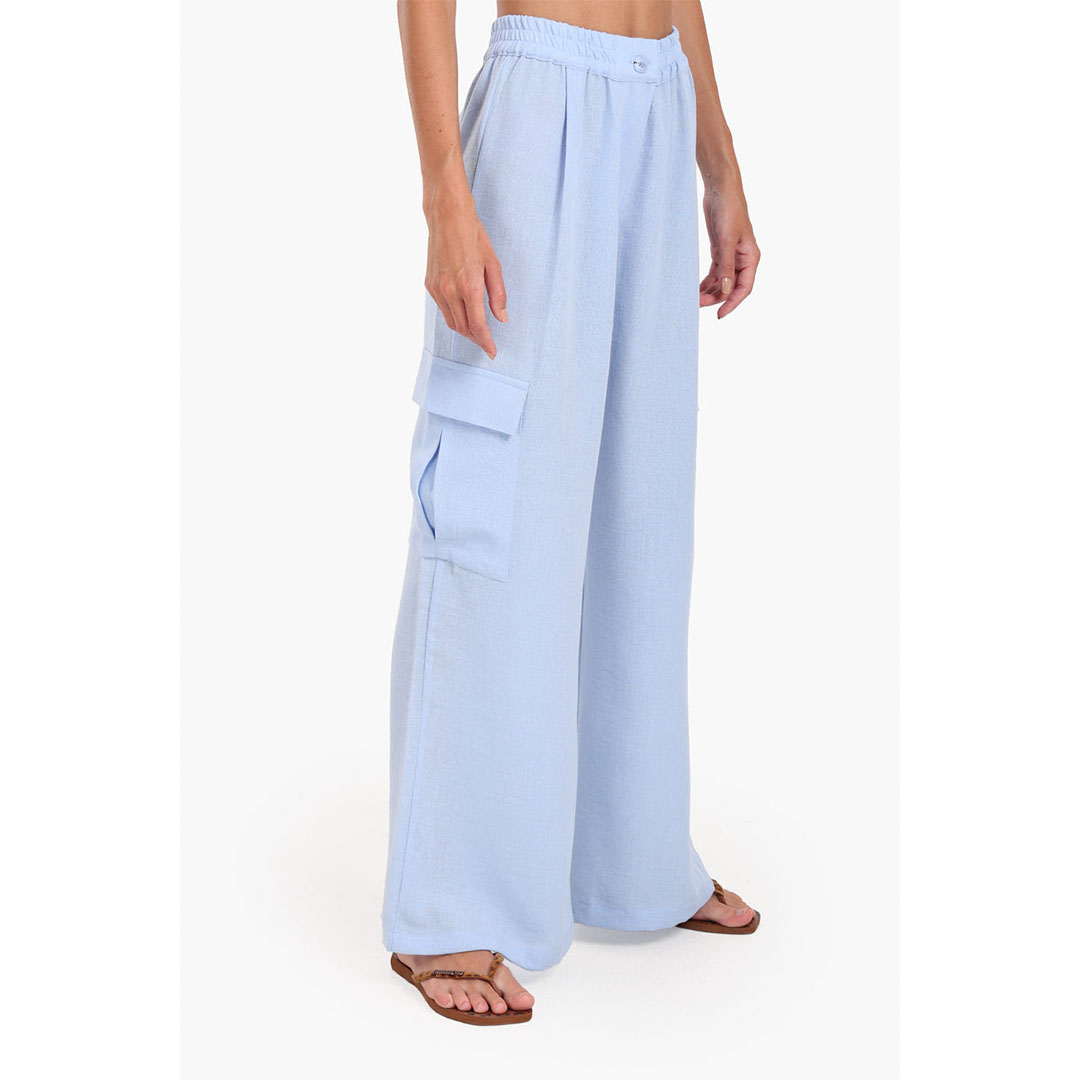 بنطلون كارجو مريح للاسترخاء حريمي - أزرق فاتح