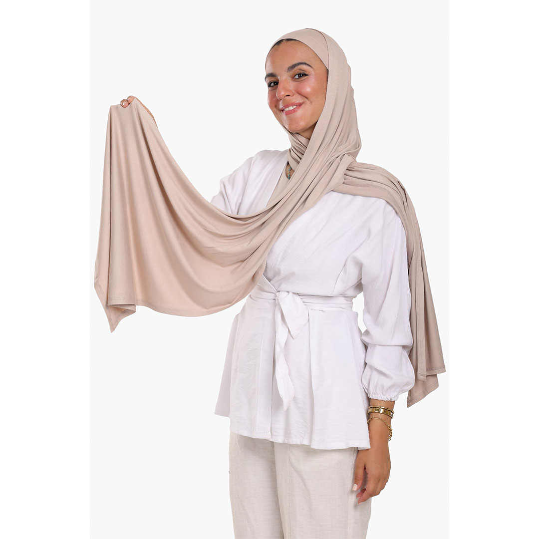 طرحة فيسكوز كلاسيكي حريمي - بيج