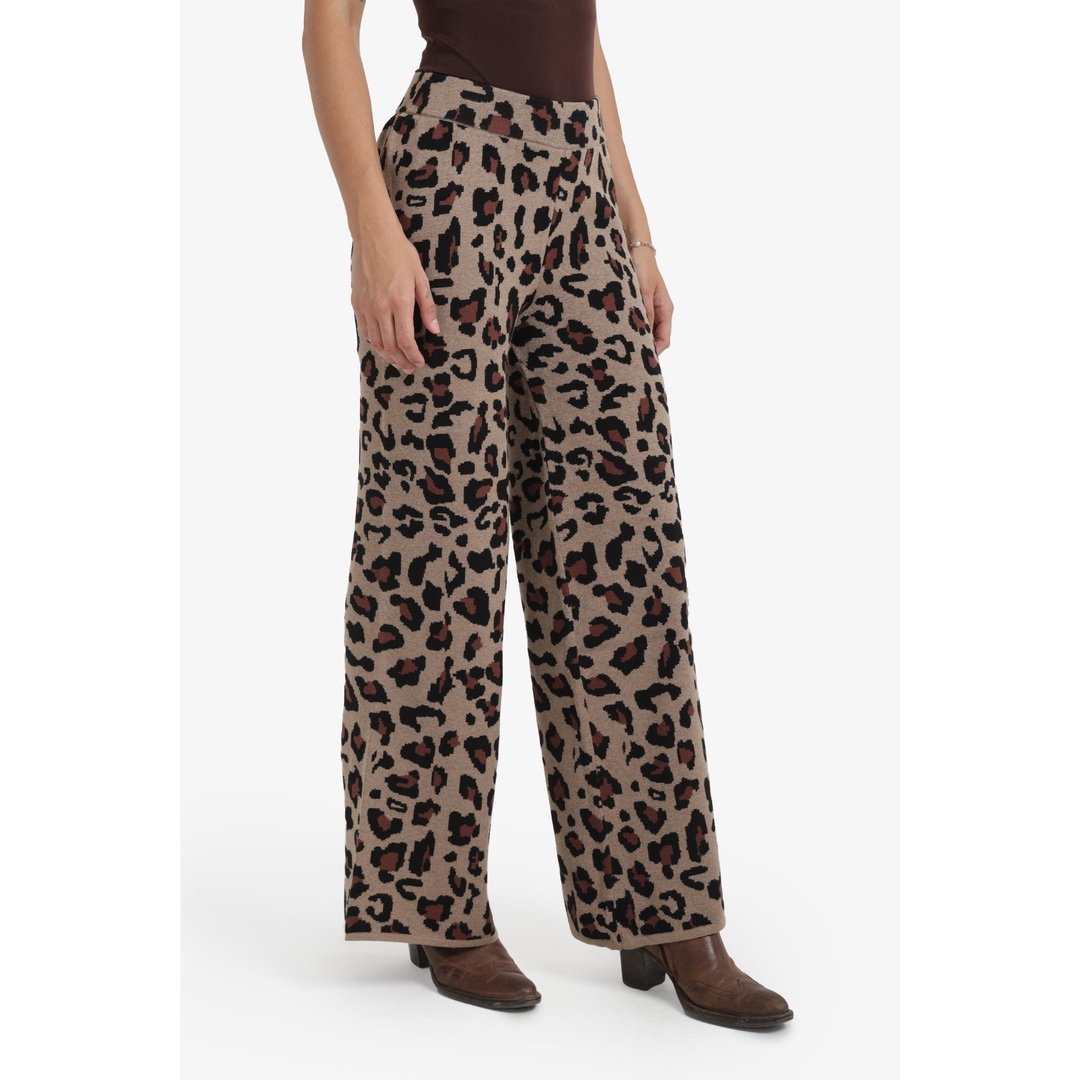 بنطلون واسع بنقشة جلد النمر حريمي - كافية - 18170