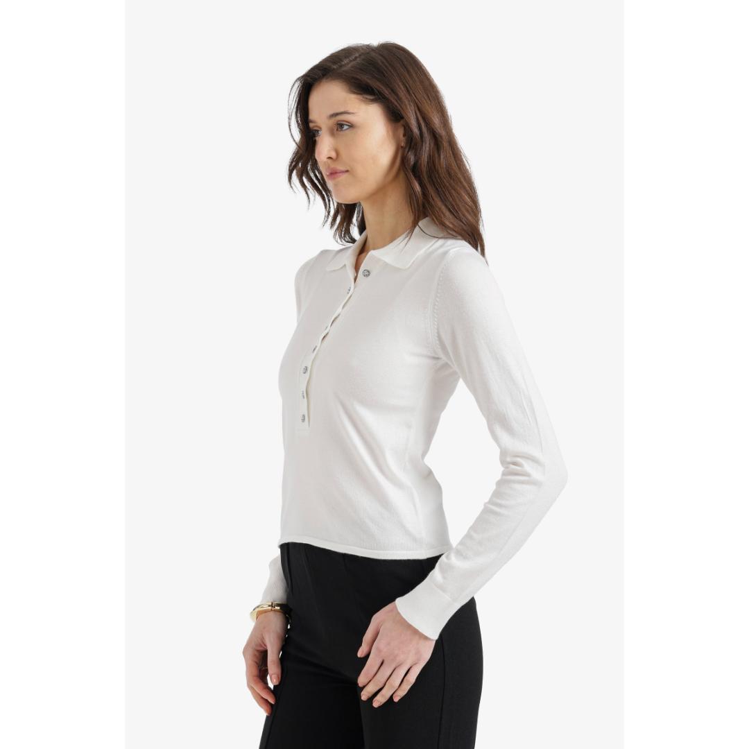 بلوفر صوف ضيق بأزرار حريمي - 18179