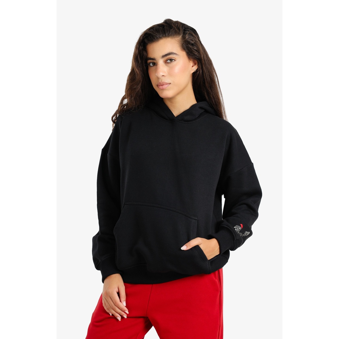 سويت شيرت مطبوع عليه ظهر مريح - أسود - 18203