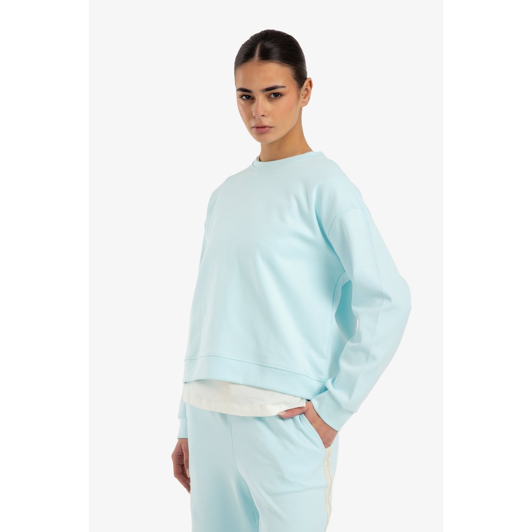 سويت شيرت مريح للاسترخاء - أزرق فاتح - 18216