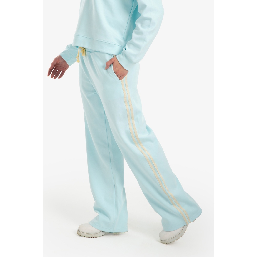 بنطلون رياضي مريح بخطوط متباينة - أزرق فاتح - 18217