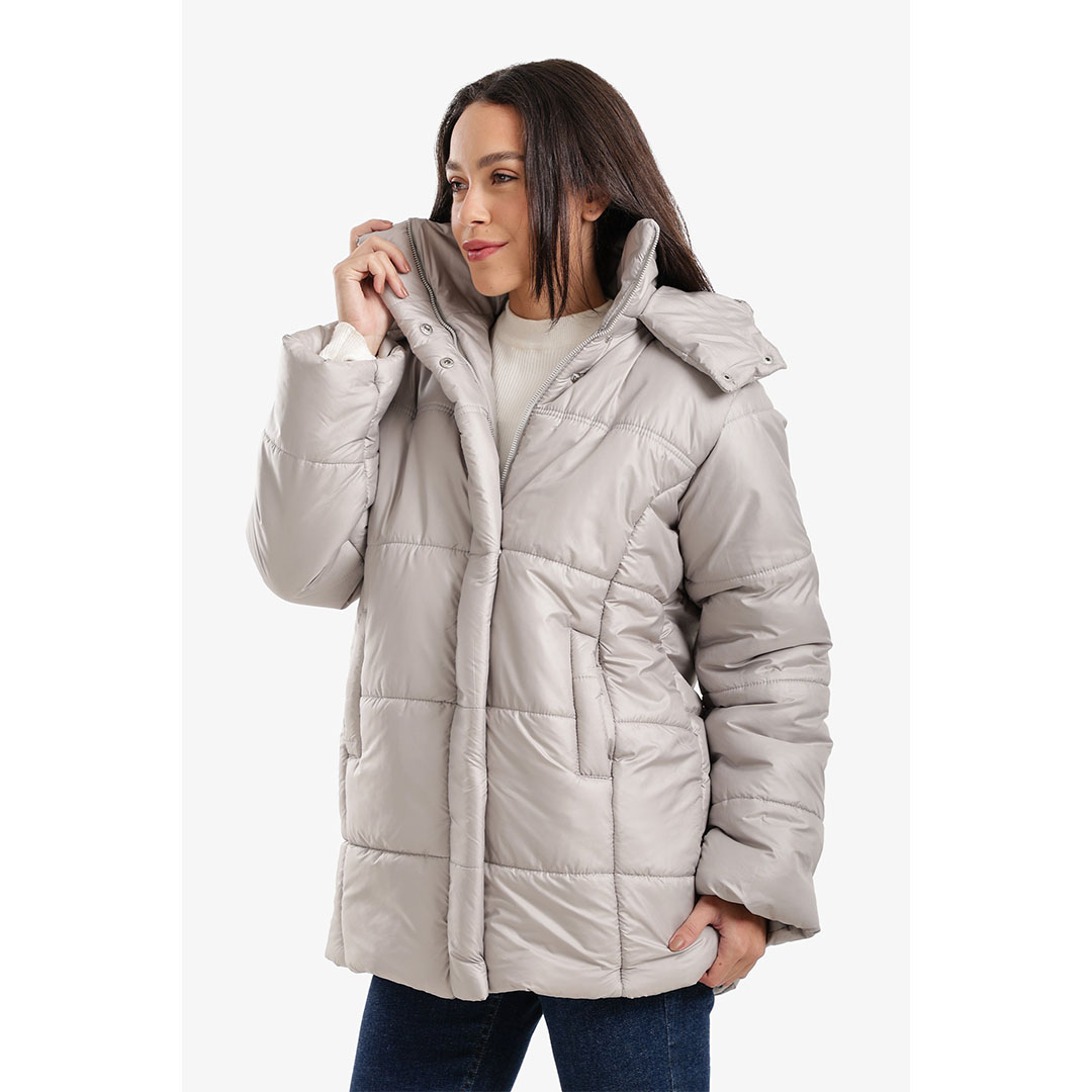 جاكيت منفوخ بغطاء للرأس حريمي - 18228