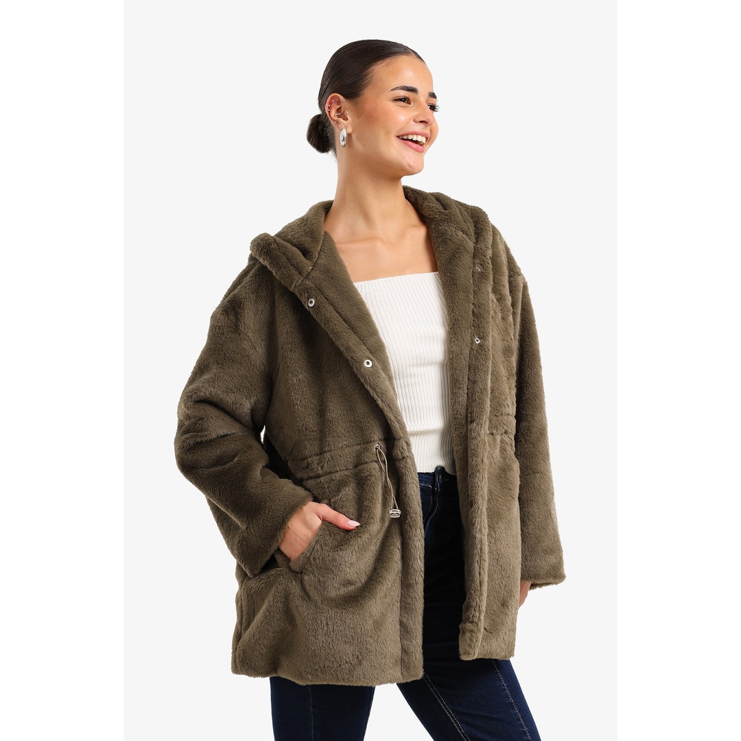 جاكيت فرو بغطاء للرأس - 18249