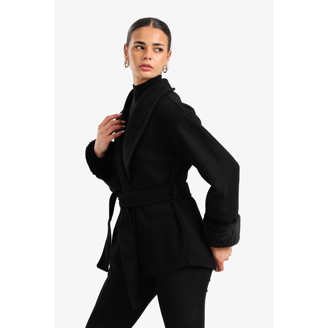 جاكيت ملفوف بياقة شال - 18253