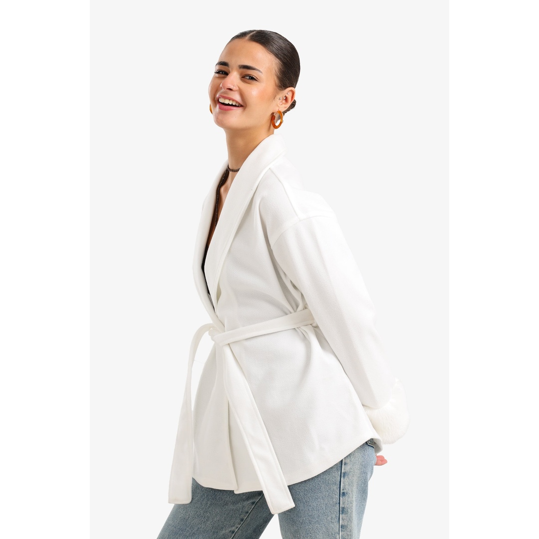 جاكيت ملفوف بياقة شال - 18253