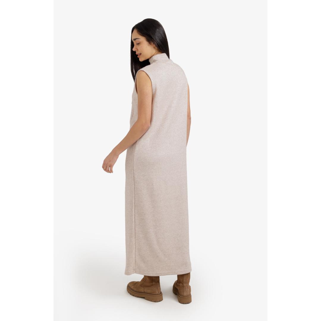 فستان ميدي بياقة عالية حريمي - 18360