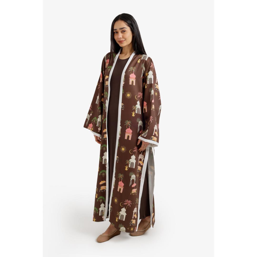 كيمونو مطبوع بحواف متباينة حريمي - 18407
