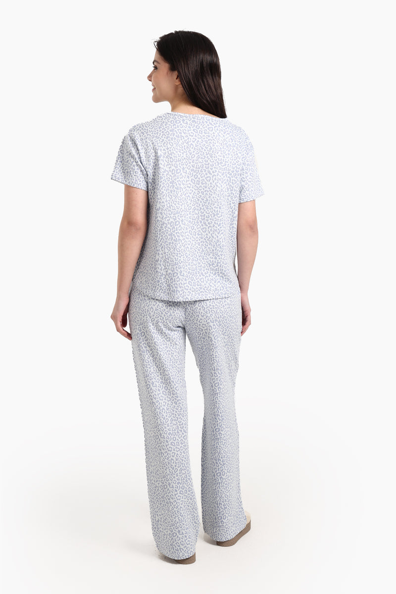 طقم بيجامة كارينا بطبعة جلد النمر - رمادي 56278