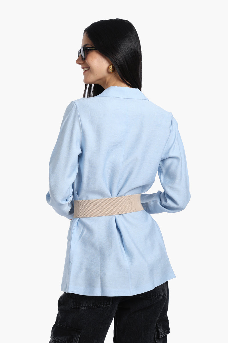 بليزر كارينا شيك بياقة مدببة - أزرق فاتح 56528