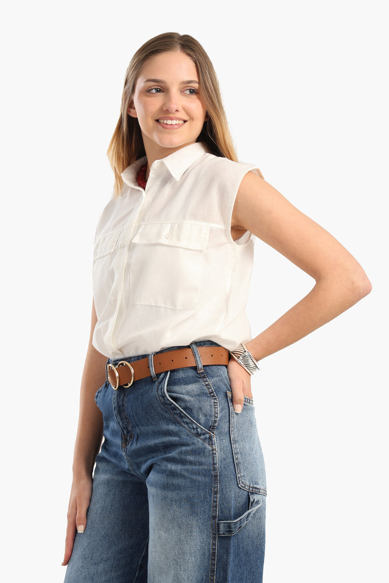 قميص كارينا كلاسيك قطن - أوف وايت 56685