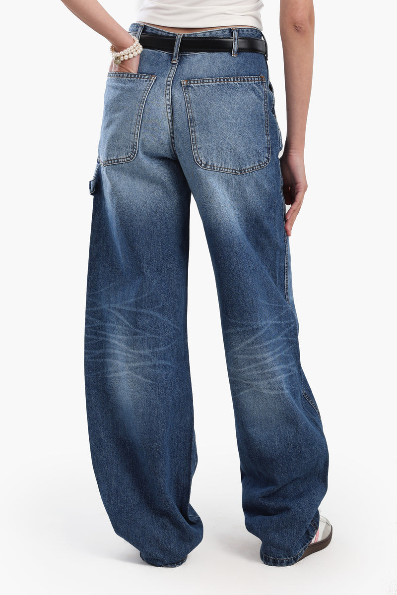 بنطلون جينز كارينا مغسول وسط عالي 56686