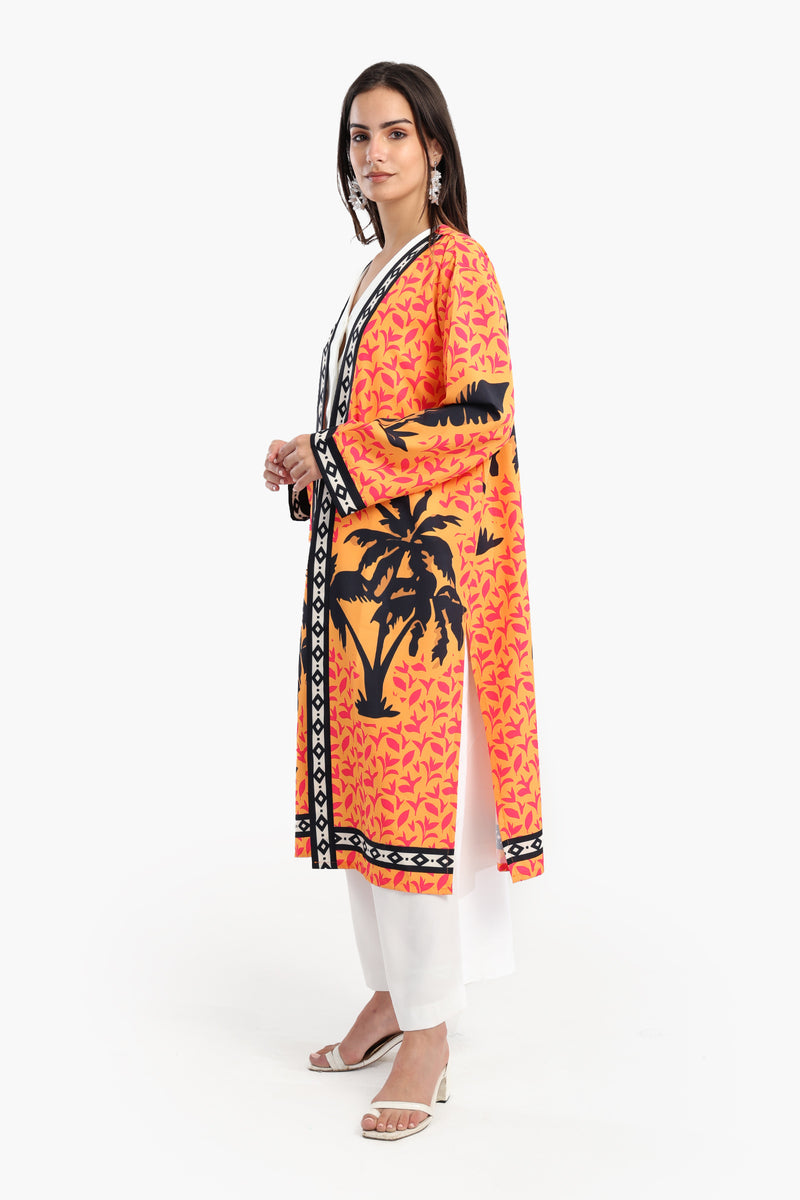 كيمونو كارينا بطبعة نخيل ملونة 56939