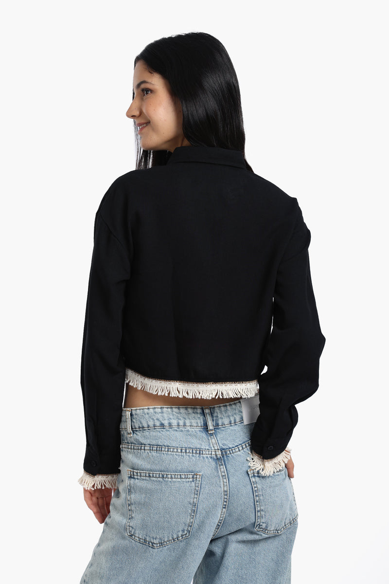 قميص كارينا بشراشيب - أبيض 57273