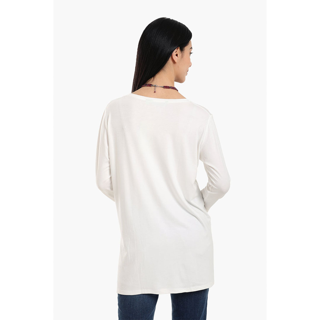 بلوزة فيسكوز بأكمام طويلة حريمي 18024