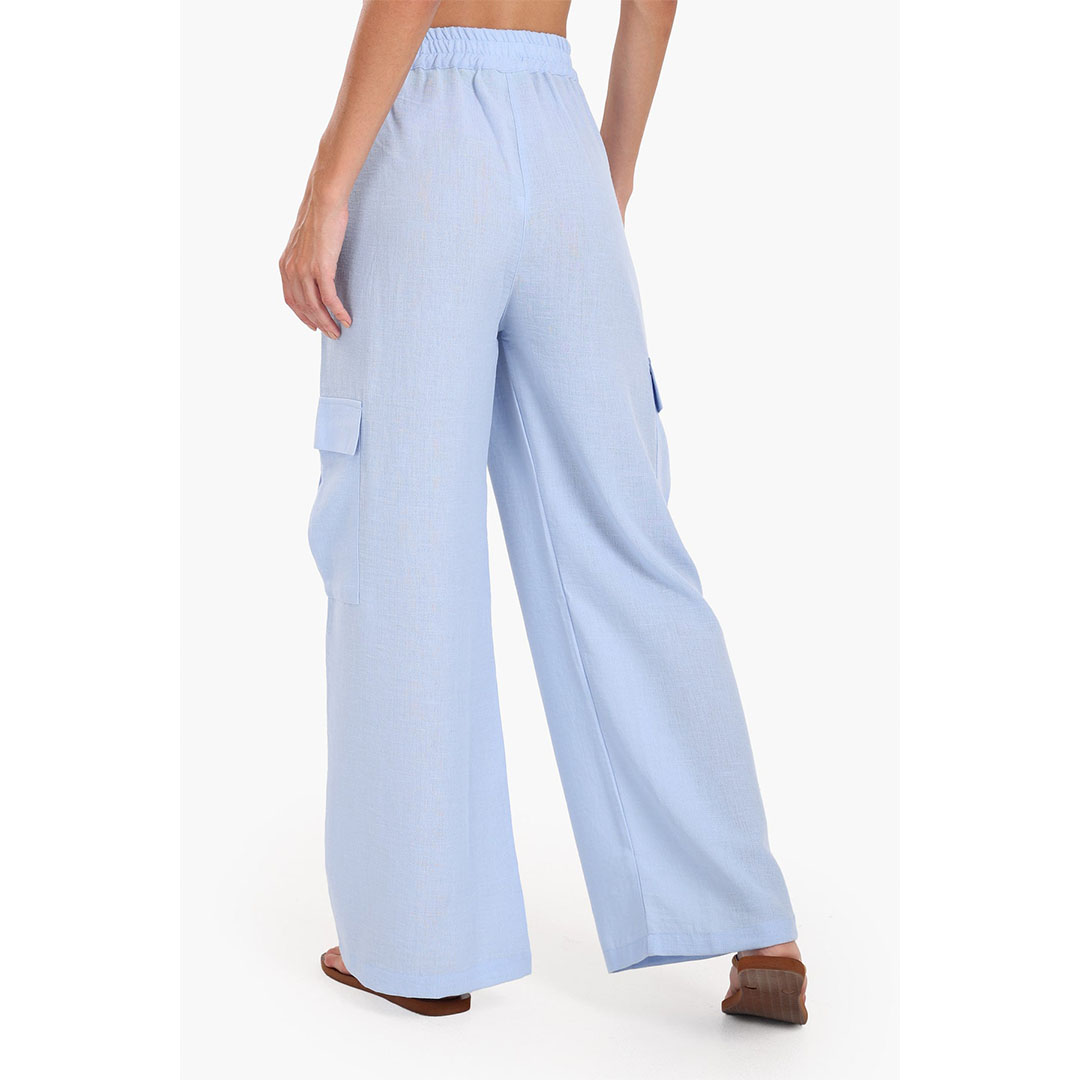 بنطلون كارجو مريح للاسترخاء حريمي - أزرق فاتح