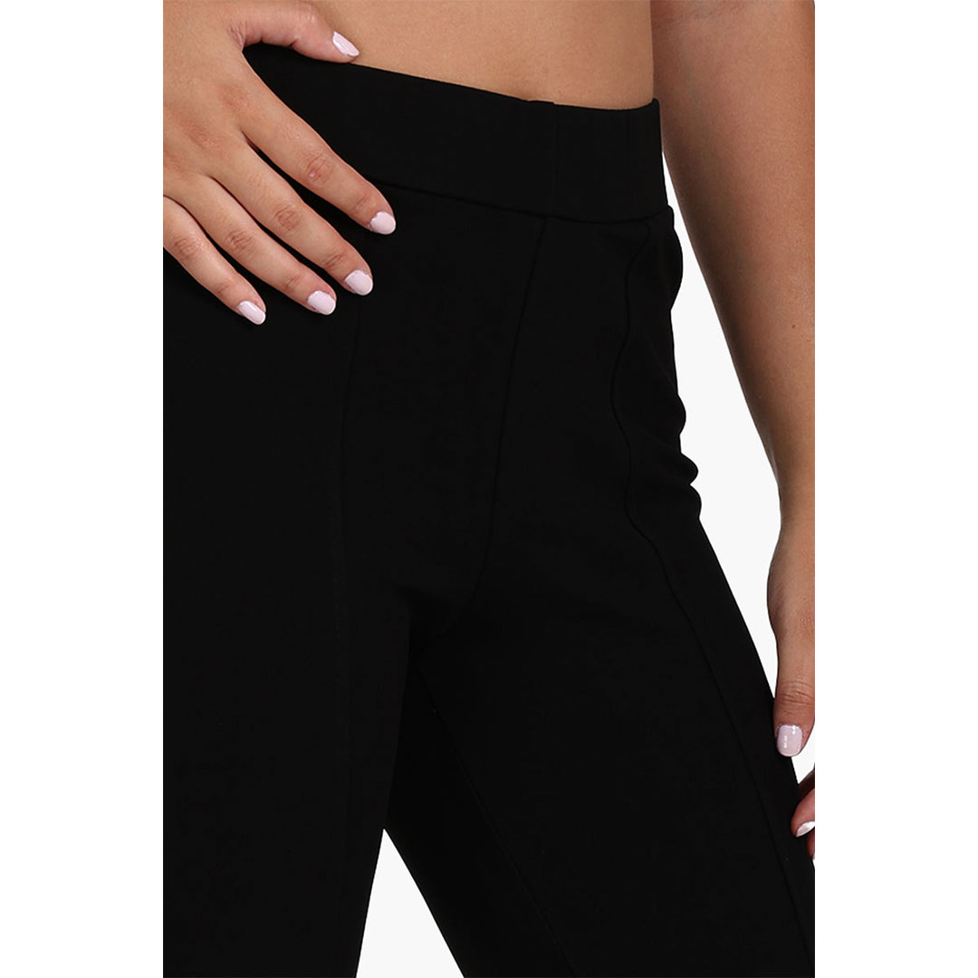 بنطلون واسع بفتحة أمامية حريمي - أسود