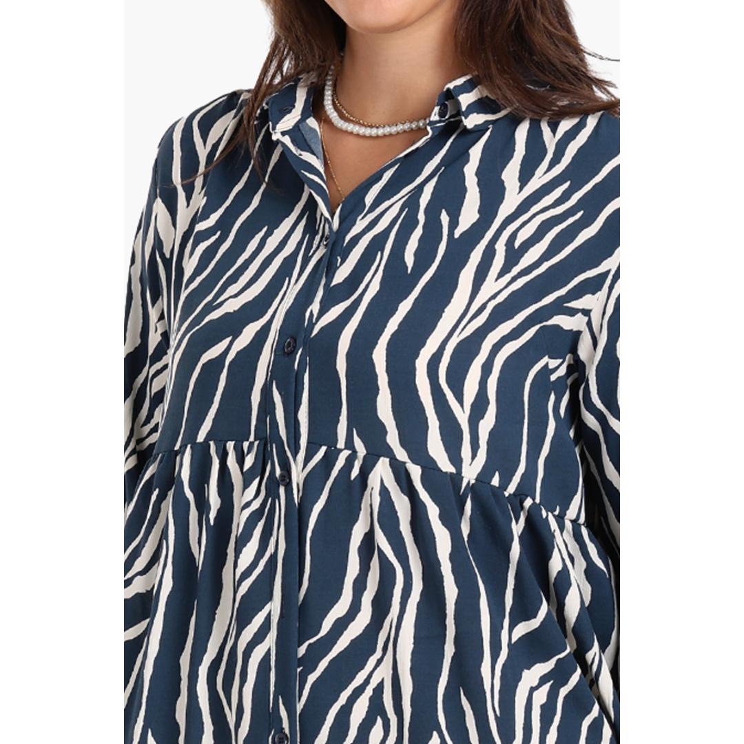 فستان بنقشة جلد الحمار الوحشي حريمي - 18036