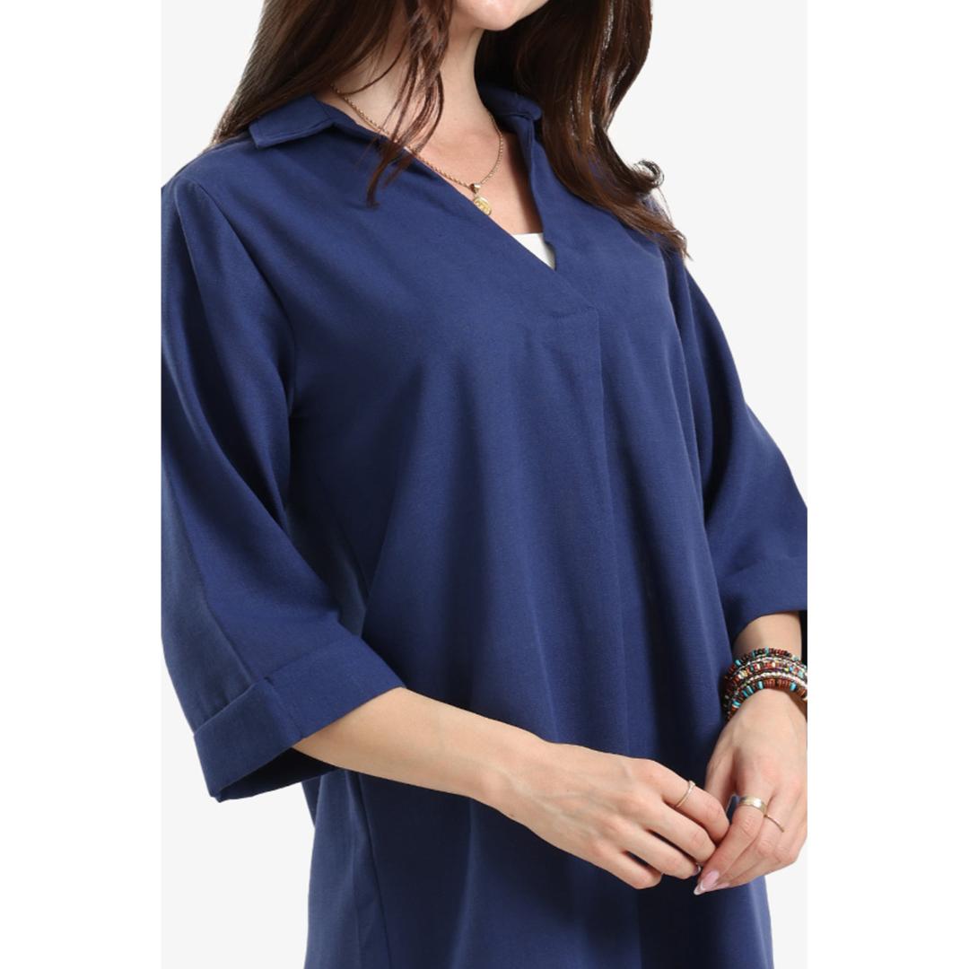 فستان بياقة حرف V تنسل حريمي - 18150