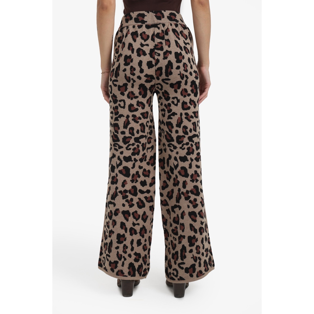 بنطلون واسع بنقشة جلد النمر حريمي - كافية - 18170