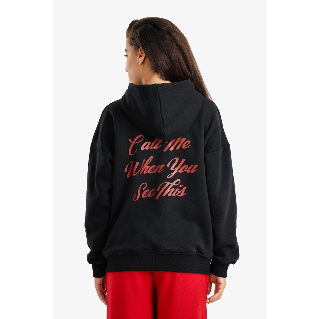 سويت شيرت مطبوع عليه ظهر مريح - أسود - 18203