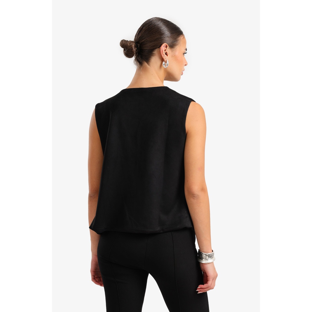 فيست مفتوح مطرزة - أسود - 18227