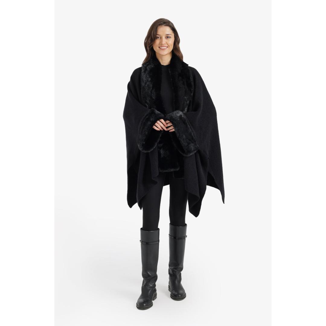 بونشو مزين بالفرو حريمي - 18327