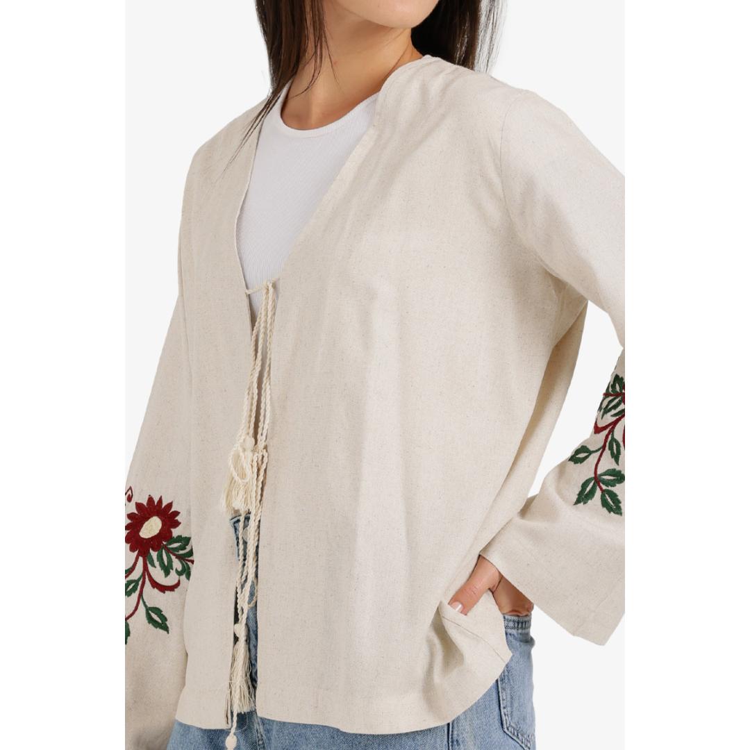 كيمونو برباط أمامي مزين بشرابة حريمي - 18395