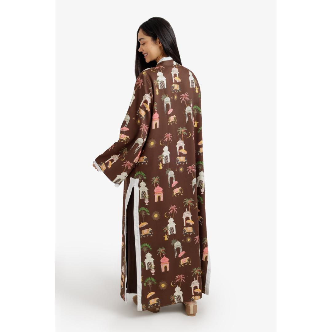 كيمونو مطبوع بحواف متباينة حريمي - 18407