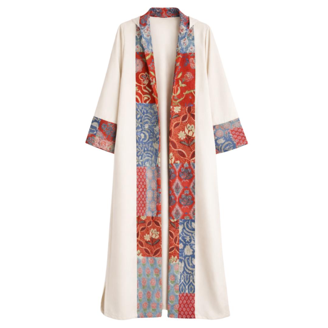 كيمونو بغطاء رأس مرقع حريمي - 18454