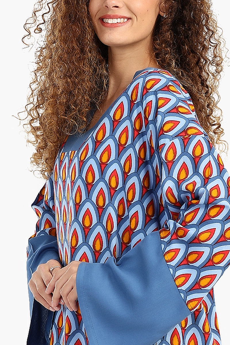 فستان كارينا أوفر سايز مطبوع بالكامل 56257