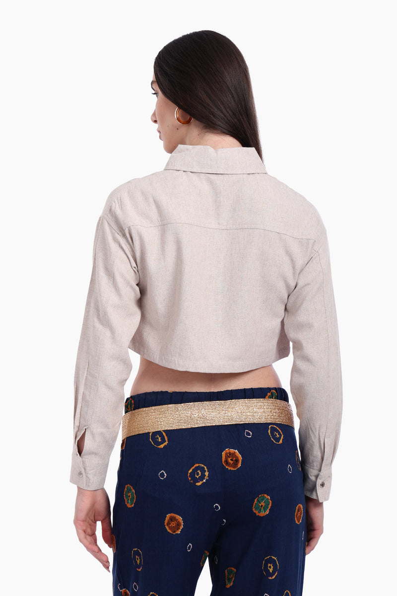 قميص كارينا كتان قصير - بيج 56839