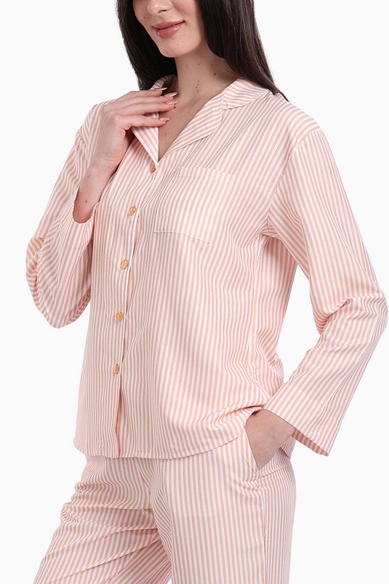 طقم بيجامة كارينا بخطوط برتقالي 56933