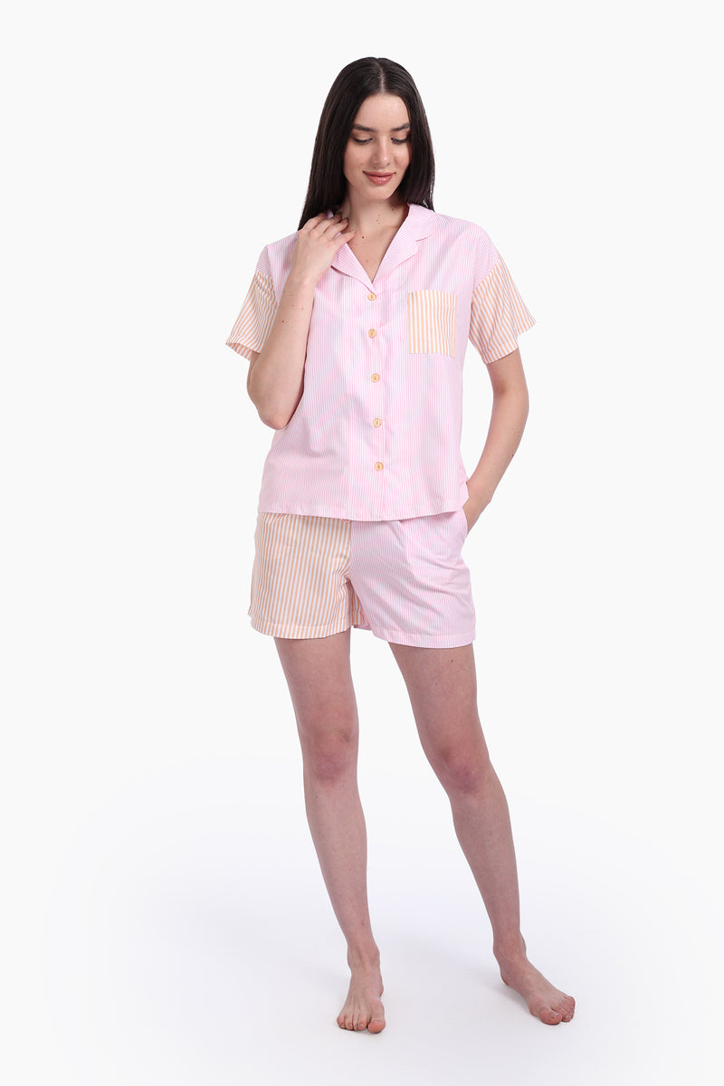 طقم بيجامة كارينا بوبلين مخطط 56934