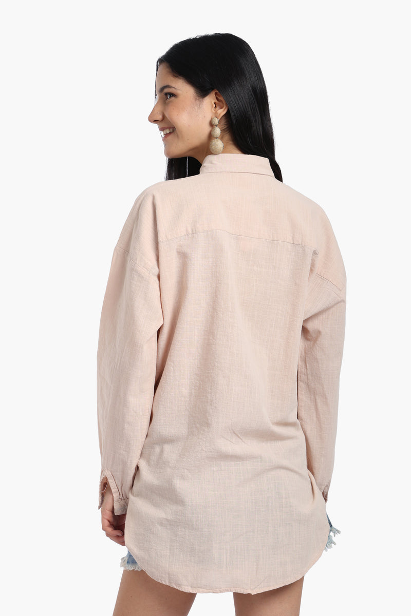 قميص كارينا كتان بكتف واسع 56953