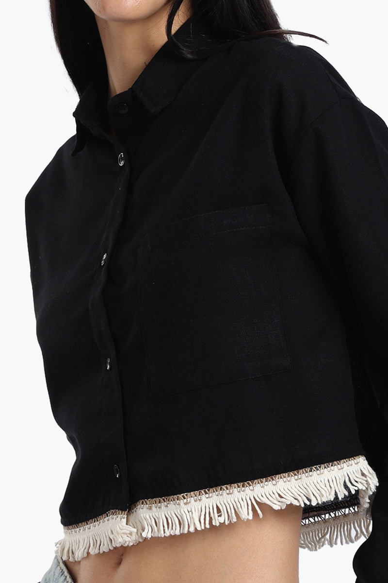 قميص كارينا بشراشيب - أبيض 57273